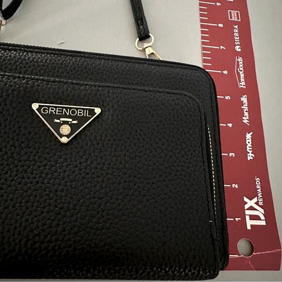 Grenobil black crossbow purse, three zipper compartments with slots - Picture 3 of 12